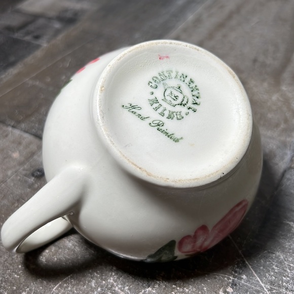 Vintage Continental Kilns USA Hand Painted Green Arbor Creamer Pitcher - Picture 5 of 6